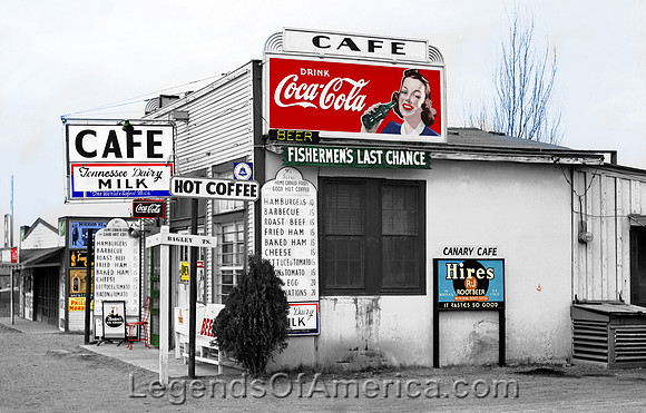 Dallas, TX - Cafe 1942, colorized