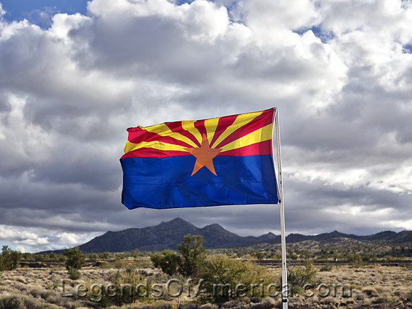 Mohave CountyArizona state flagalongRoute66Highsmith2018