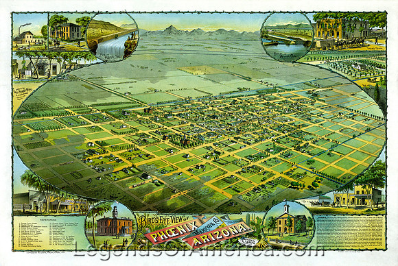Phoenix , AZ- Map, 1885
