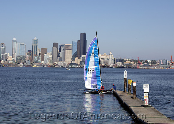 Seattle, WA - Skyline across Puget Sound