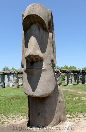 Ingram, TX - Stonehenge II Easter Island Statue