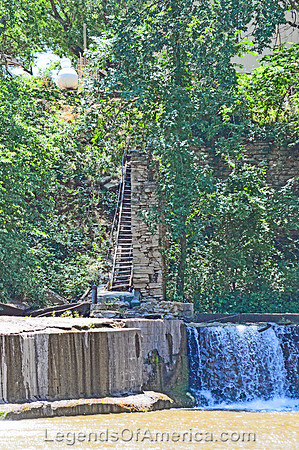 Drury, KS - Waterfall Stairs to Old Mill