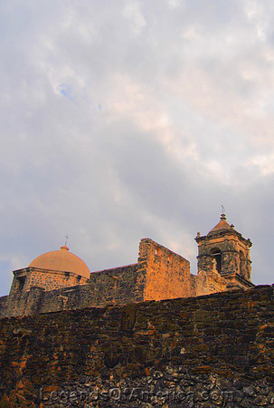 San Antonio, TX - Mission San Jose - Wall Towers-Enhanced
