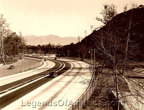 Pasadena, CA - Arroyo Seco Parkway, Rt 66, 1941