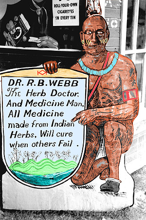 Pine Ridge, AR - Medicine Sign, 1938