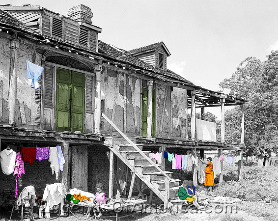 St Charles Parish, LA - Rookery, Norco, St. , 1938 - Colorized