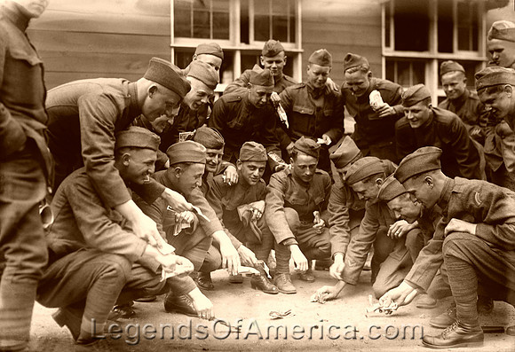 Soldiers shooting craps