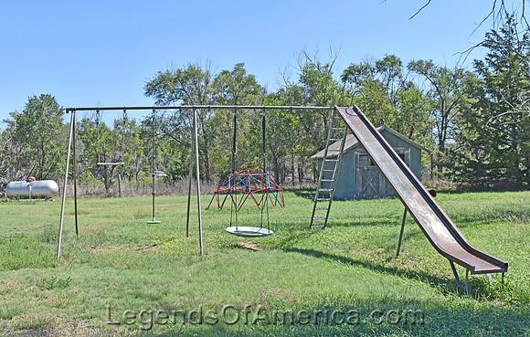 Ludell, KS - Old Grade School Play Equipment