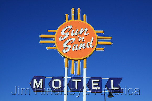 Santa Rosa, NM -  Sun N Sand Motel Sign
