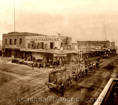 Stockton, CA - Main and El Dorado Streets, 1866