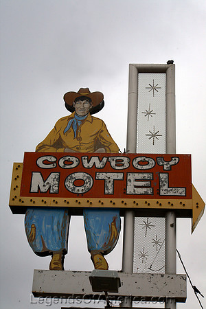 Amarillo, TX - Cowboy Motel Sign - 2