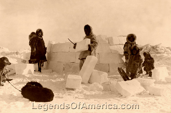 Eskimo - Building an Igloo, 1924