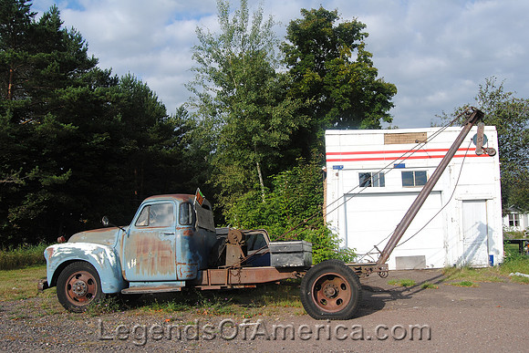 Copper City, MI - Tow Truck at Old Station