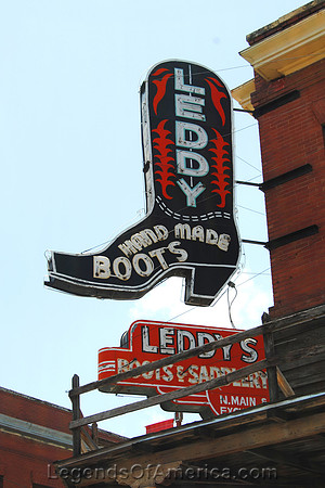 Fort Worth, TX - Leddy Boots Sign