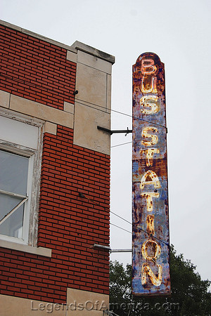 Coffeyville, KS - Old Bus Station Sign