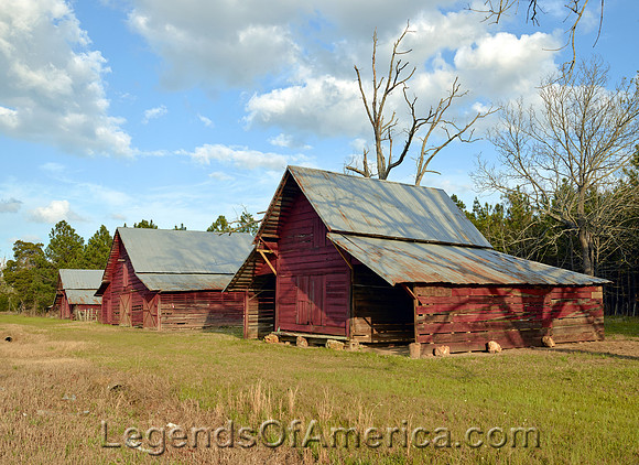 Three red barns in BartowGAHighsmith2017
