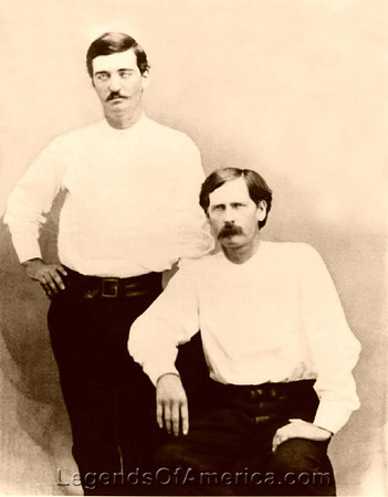 Wyatt Earp and Bat Masterson, lawmen, 1876