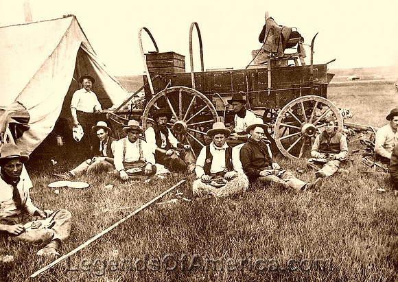 Cowboys at chuck wagon